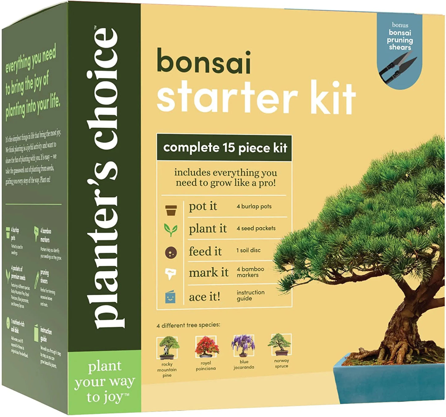 Bonsai Tree Plant Growing Kits with Seed-Safe Packets (4 Count)