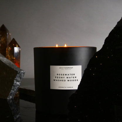 55oz Rosewater | Peony Water | Washed Woods Candle (Inspired by Issey Miyake L'Eau d'Issey®)