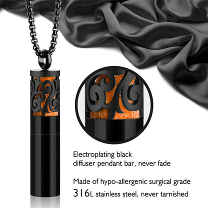 Essential Oil Necklaces for Women/Men, Diffuser Necklace 316L Stainless Steel, Diffuser Pendant for Men with 10 Felt Pads, Aromatherapy Necklace Gift Set for Birthday, Christmas