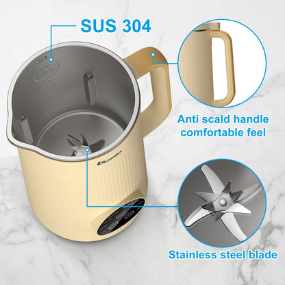 IAGREEA Nut Milk Maker, 35oz Nut/Oat/Almond/Soya/Vegan Juice Beverages Machine - Plant Based Cow Milk Machine Maker, F ood-G rade Stainless Steel Milk Blender, Self-Cleaning