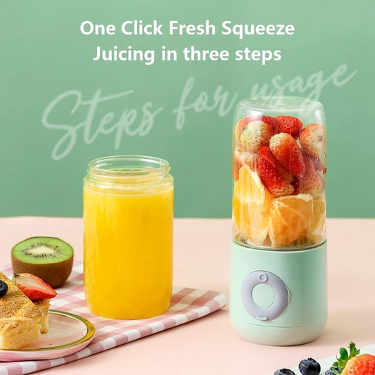 500ML Mini Portable Mixer Cup; Fruit Veggie Juicer; Portable Blender For Fresh Juice; Fresh Juice Blender; Blender Cup Electric; Personal Size Blender For Shakes; and Smoothies; USB Charging Blender