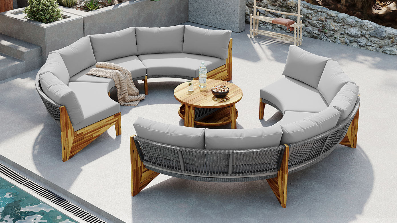 6 - Person Outdoor Seating Group with Cushions and A Coffee Table(old
