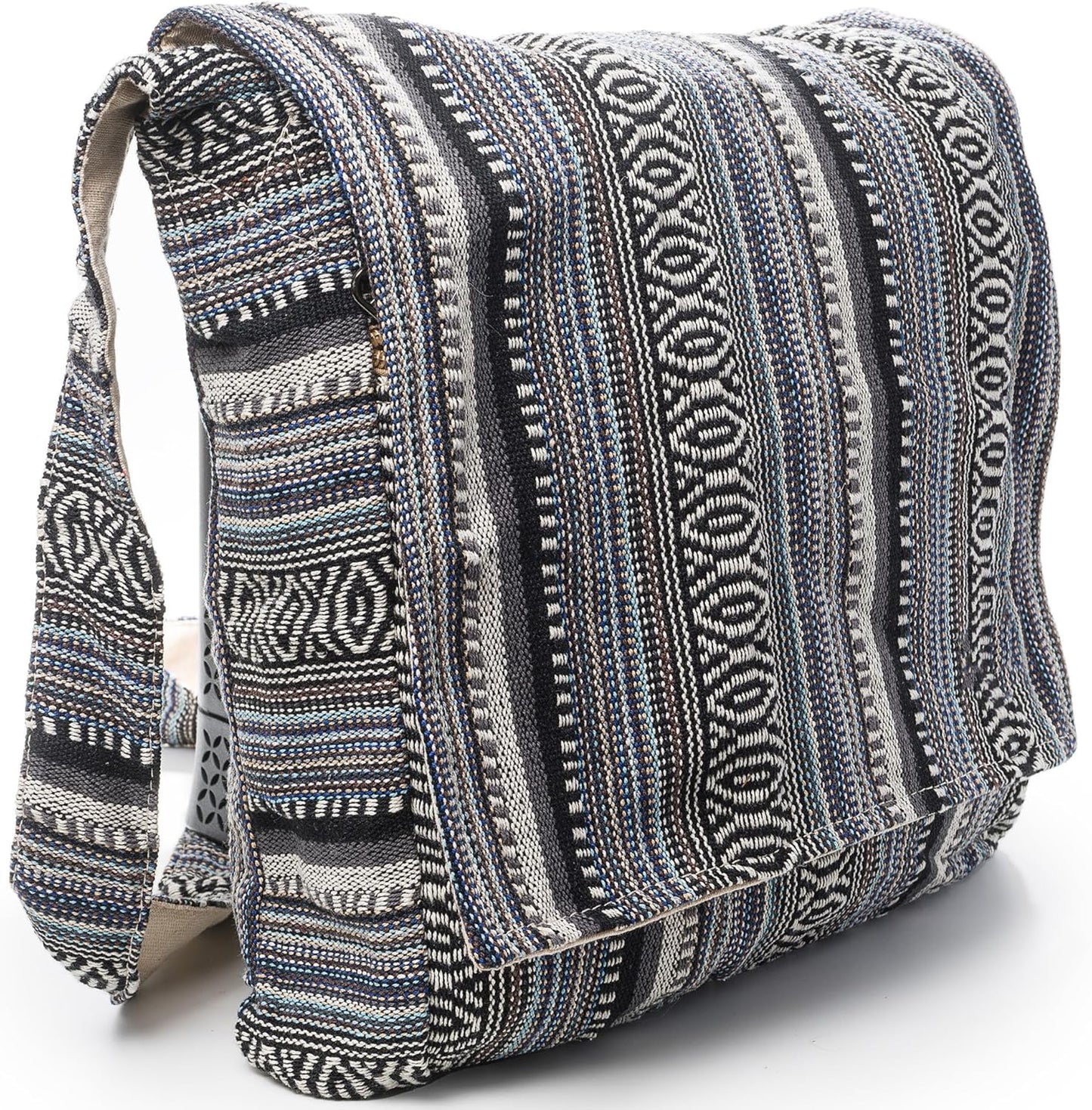 Crossbody Messenger Bag - Handmade in Nepal - Over-The-Shoulder Sling Bag - Unisex