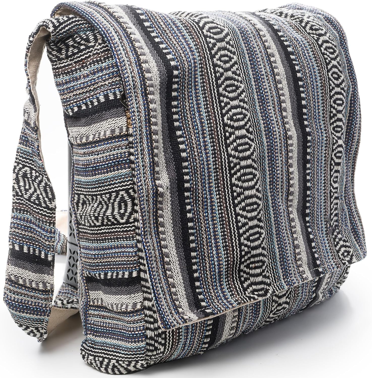 Crossbody Messenger Bag - Handmade in Nepal - Over-The-Shoulder Sling Bag - Unisex