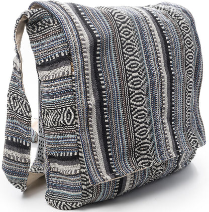 Crossbody Messenger Bag - Handmade in Nepal - Over-The-Shoulder Sling Bag - Unisex