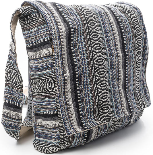 Crossbody Messenger Bag - Handmade in Nepal - Over-The-Shoulder Sling Bag - Unisex