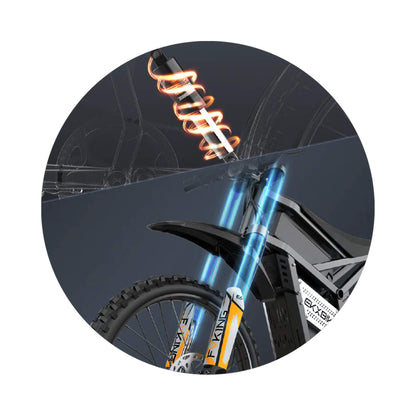 EKX E6 3000W 52V/40AH Premium Electric Carbon Steel Off-Road Mountain Dirt Bike (SAK18315)