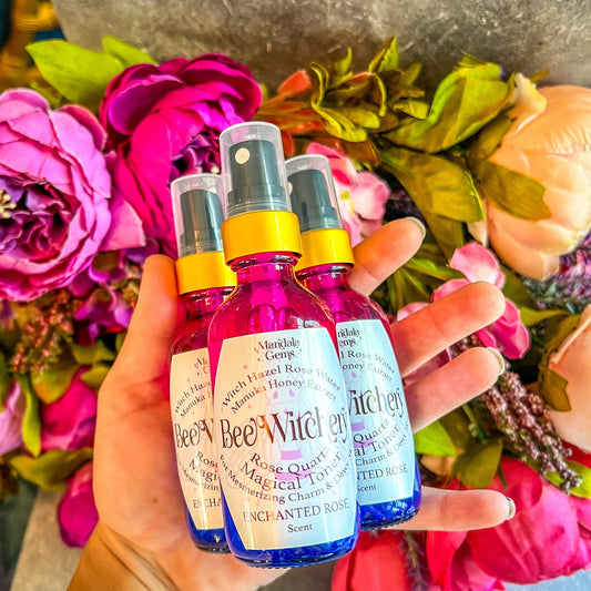 🌹Beewitchery Enchanted Rose Witch Hazel Toner with Rose Quartz