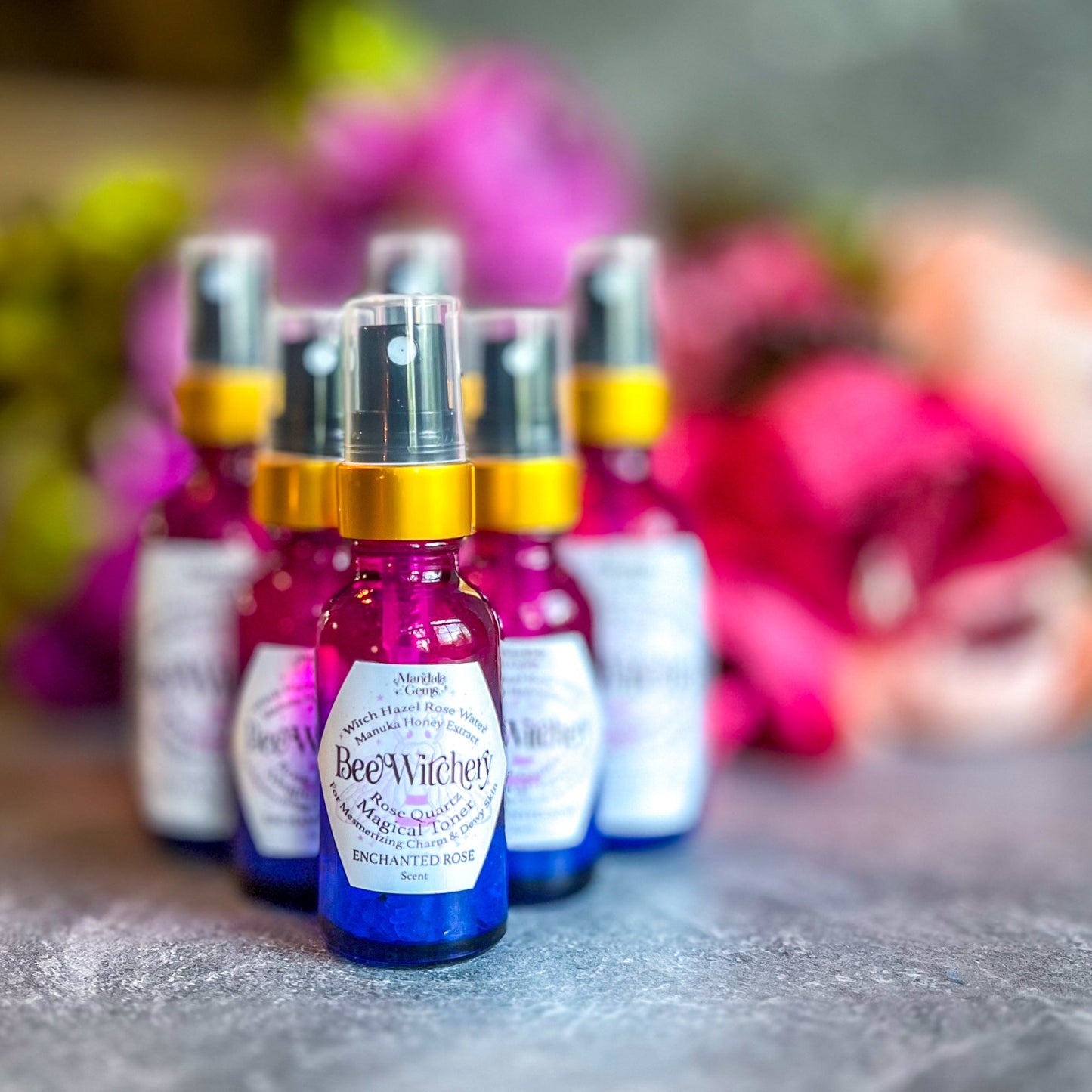 🌹Beewitchery Enchanted Rose Witch Hazel Toner with Rose Quartz