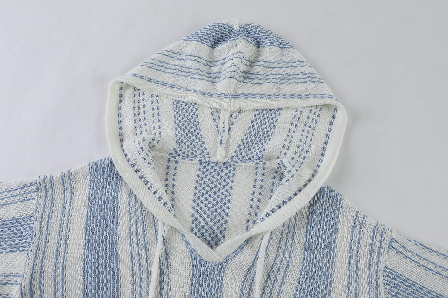 Womens Baja Lightweight Beach Hoodie Boho Mexican Striped Sweaters Drawstring Hooded Sweatshirts with Pocket