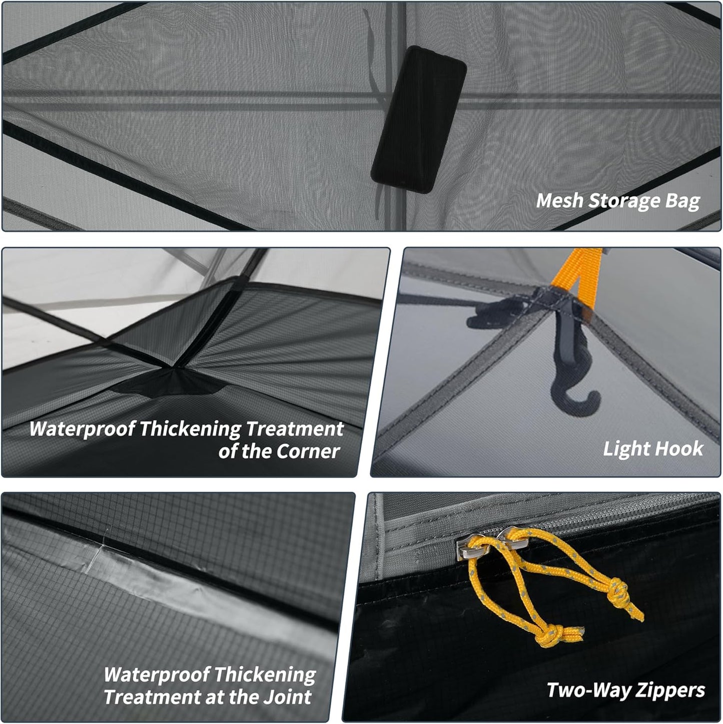 Mongar 2 Person 3 Season Camping Tent Ultralight Backpacking Tent for Hiking Cycling