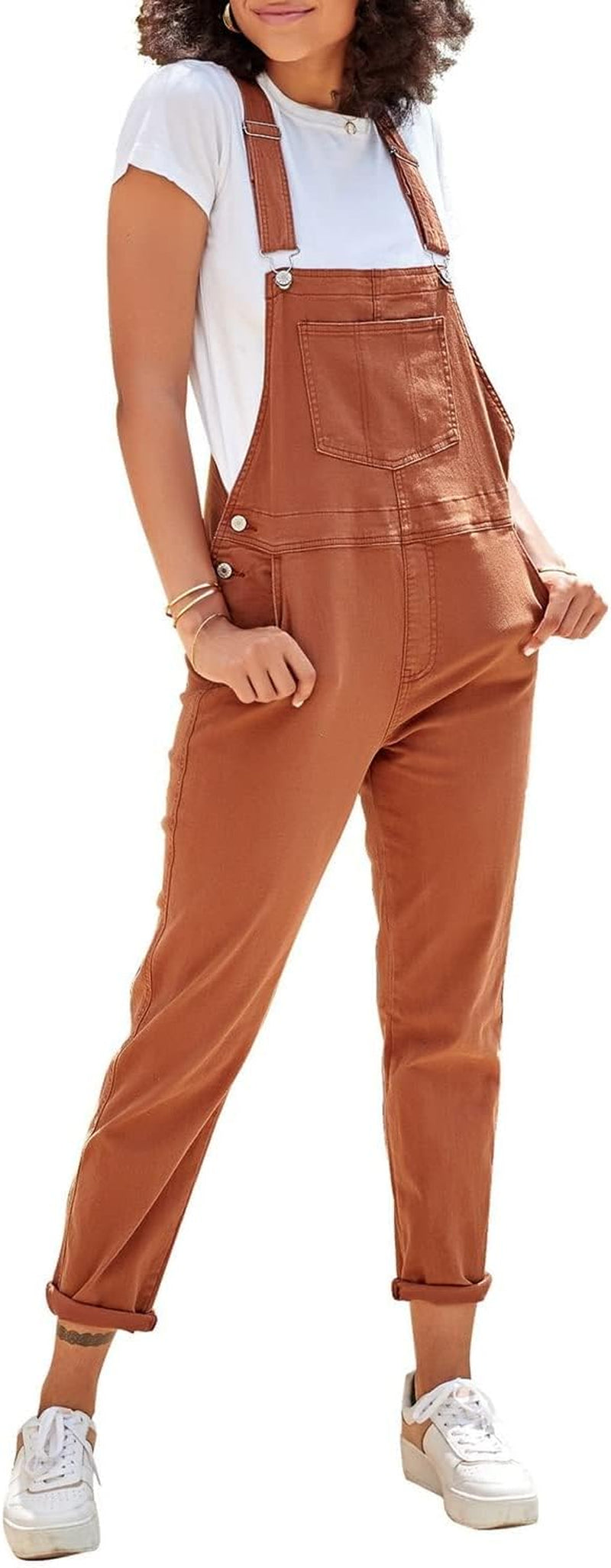 Womens Classic Adjustable Straps Pockets Denim Bib Overalls Jeans Pants