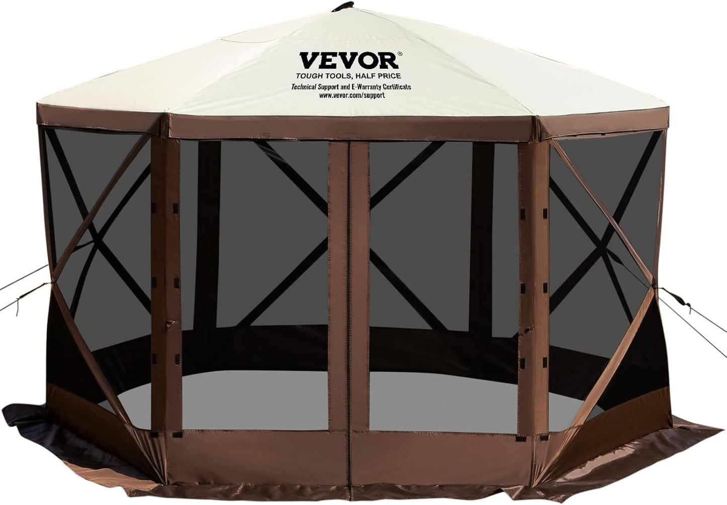 Camping Gazebo Screen Tent, 12 * 12Ft, 6 Sided Pop-Up Canopy Shelter