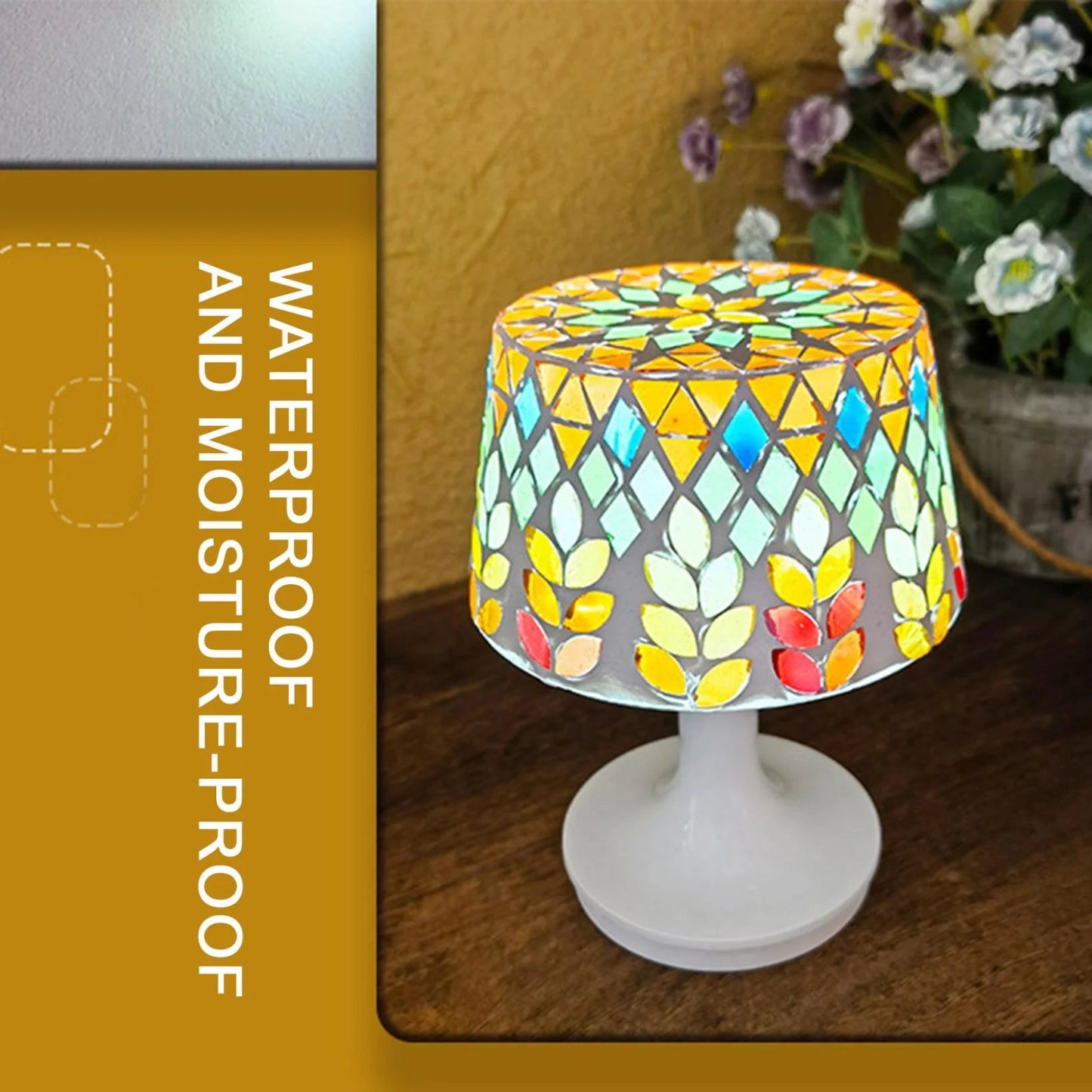 DIY Mosaic Night Light Kit, Make Your Own Mosaic Night Light, DIY Stained Glass Set, Crafts Kit for Teens Adults, Handmade Artwork Gifts Valentines Day Birthday Gift