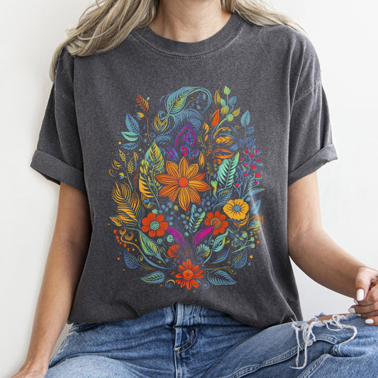 Floral Festival Vintage Comfort Colors Tshirt