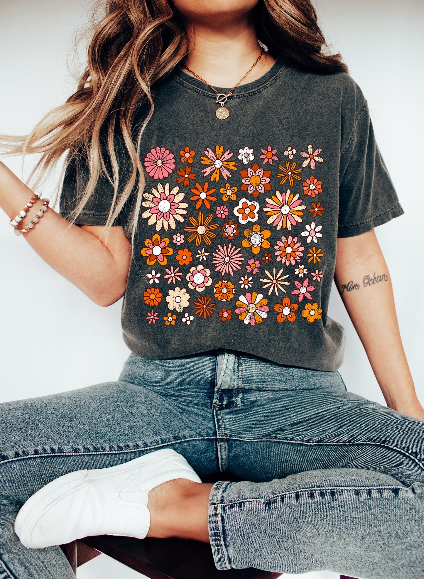 Floral Print Botanical Comfort Colors Tshirt