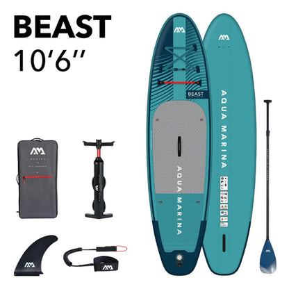 Aqua Marina Beast BT-23BEP Advanced All-Around Inflatable SUP With Carbon Hybrid Paddle, 10FT (SAK89512)