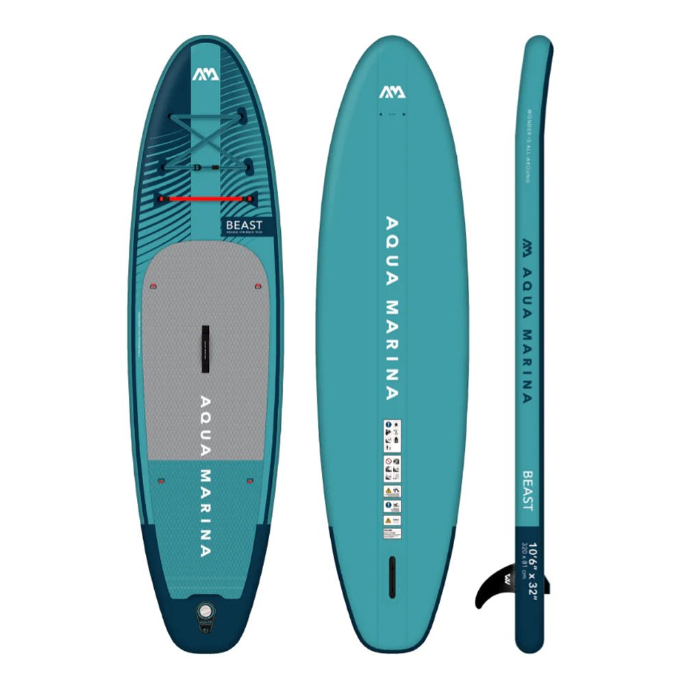 Aqua Marina Beast BT-23BEP Advanced All-Around Inflatable SUP With Carbon Hybrid Paddle, 10FT (SAK89512)