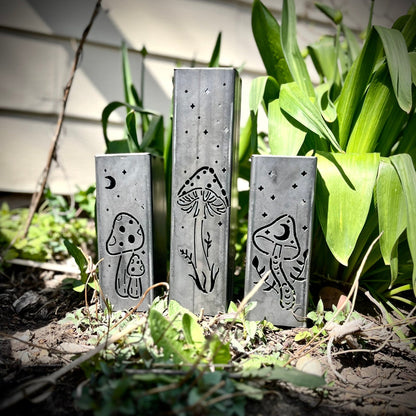 Fungi Solar Tube Lights - Steel Mushroom Lights