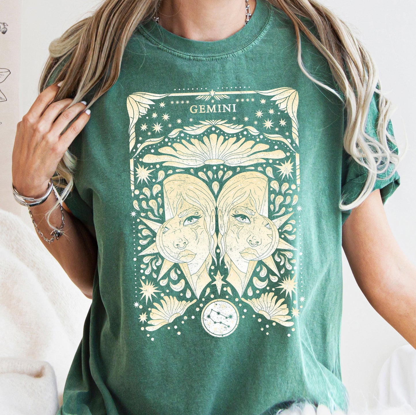 Gemini Celestial Zodiac Comfort Colors Tees, Horoscope, Astrology