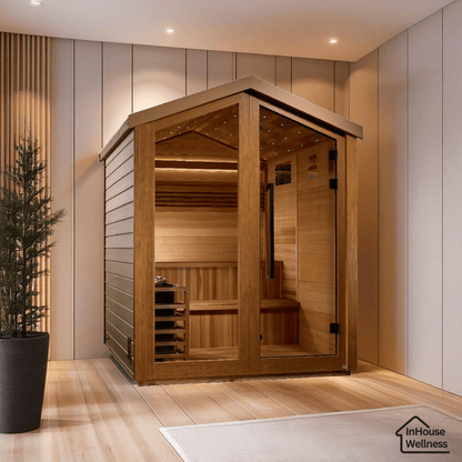 Golden Designs Kaarina 6-Person Outdoor Traditional Sauna - Canadian Red Cedar Interior