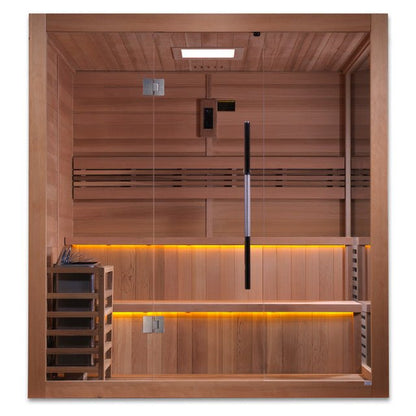 Golden Designs Kaarina 6-Person Outdoor Traditional Sauna - Canadian Red Cedar Interior