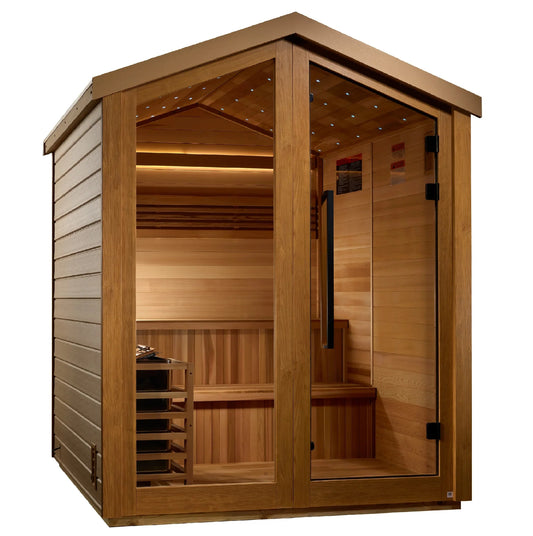 Golden Designs Kaarina 6-Person Outdoor Traditional Sauna - Canadian Red Cedar Interior