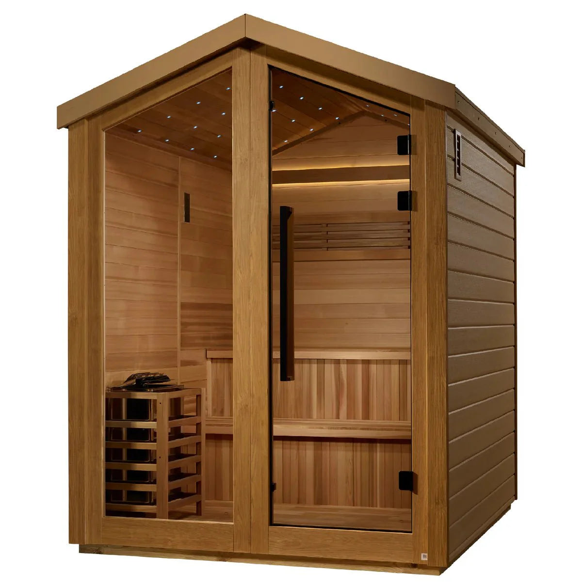 Golden Designs Kaarina 6-Person Outdoor Traditional Sauna - Canadian Red Cedar Interior