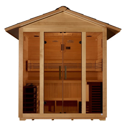 Golden Designs "Vorarlberg" 5-Person Traditional Outdoor Sauna - Canadian Hemlock