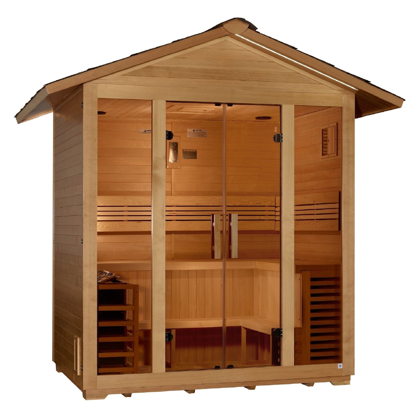 Golden Designs "Vorarlberg" 5-Person Traditional Outdoor Sauna - Canadian Hemlock