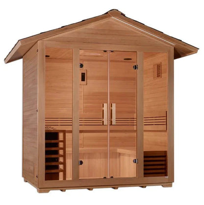 Golden Designs "Vorarlberg" 5-Person Traditional Outdoor Sauna - Canadian Hemlock
