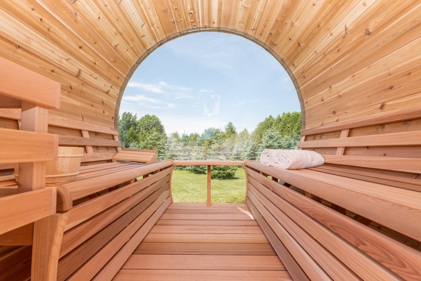 SAUNA EVOLUTION® Luxury Barrel Sauna Serenity Nature Air 4