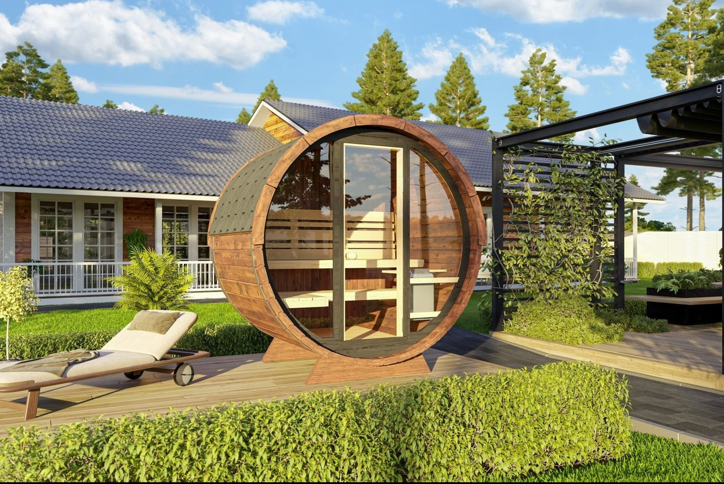 SAUNA EVOLUTION® Luxury Barrel Sauna Serenity Nature Air 3