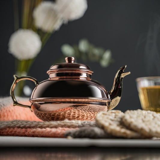 Handcrafted Pure Copper Herbal Teapot – Traditional Turkish & Moroccan Tea Kettle (900ml)