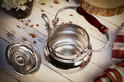 Handmade Solid Copper Teapot Stovetop – 1.6 Quart Hammered Finish Kettle