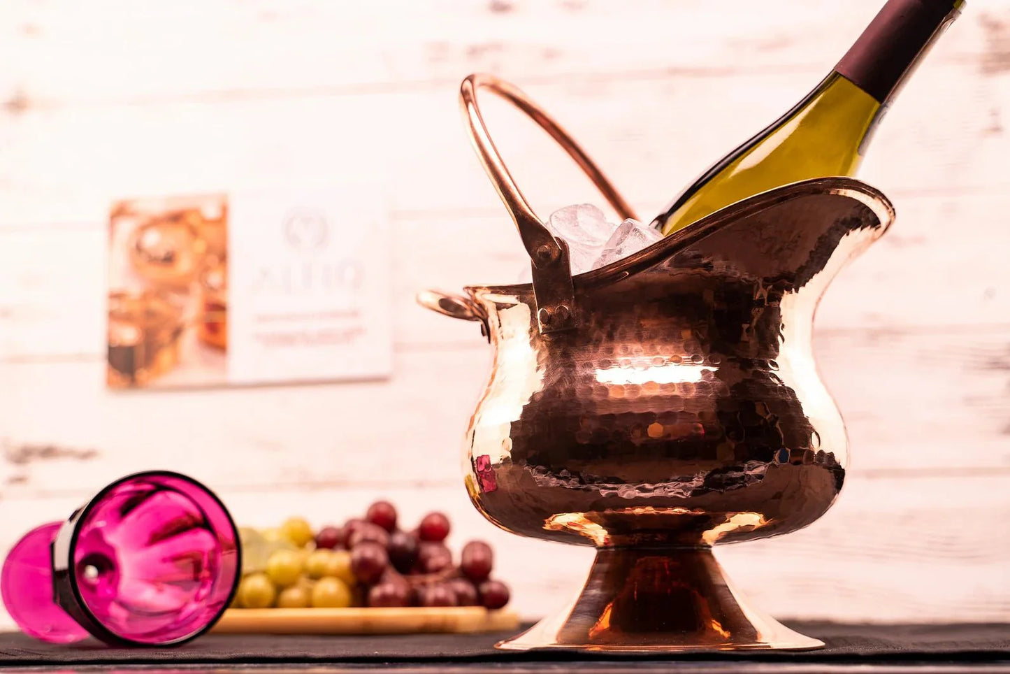 Handmde Copper Ice Bucket | Copper Beverage Pot 100% Solid Copper 210x220 mm