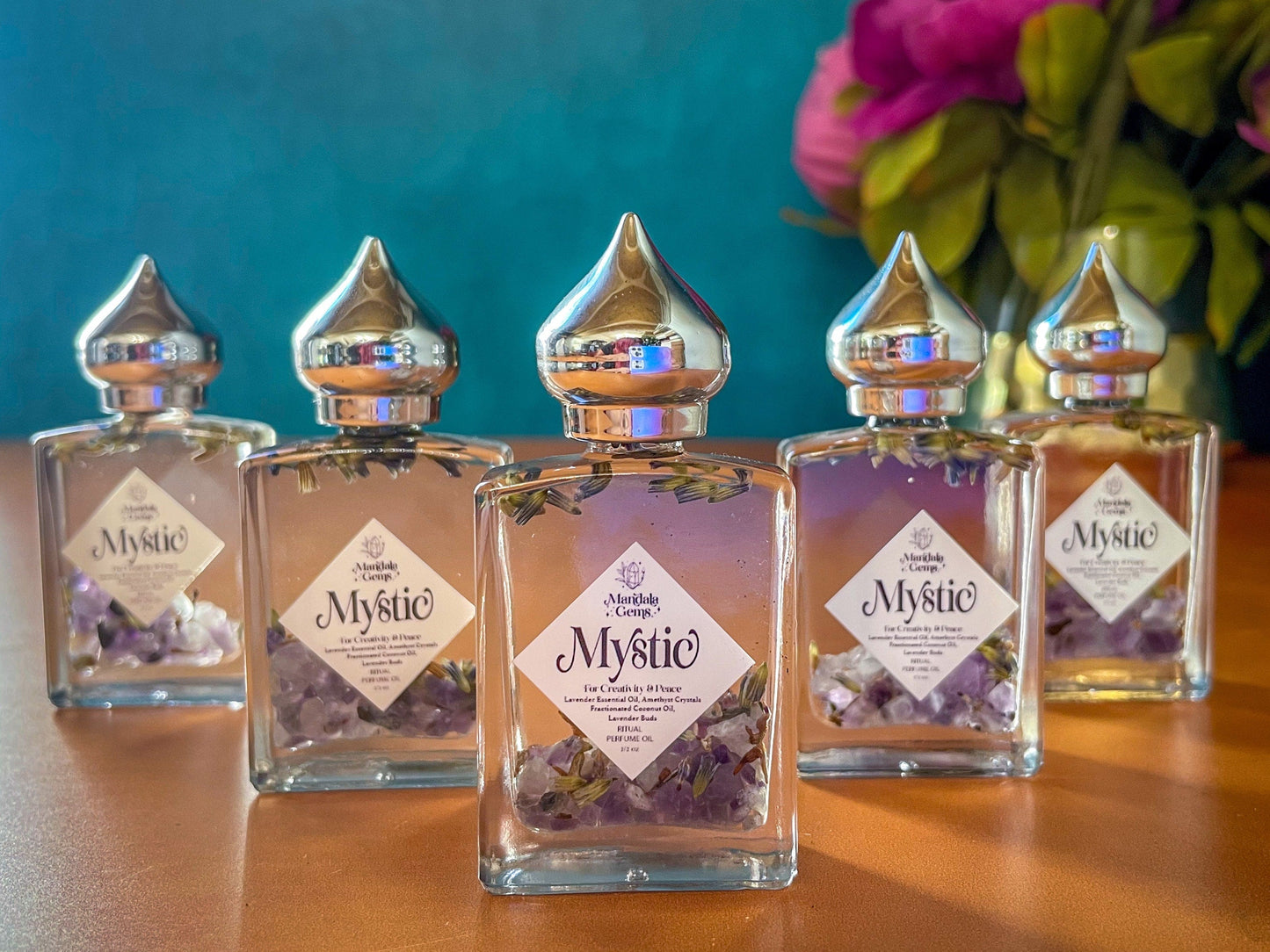 MYSTIC Lavender Natural Perfume Oil with Amethyst Crystals