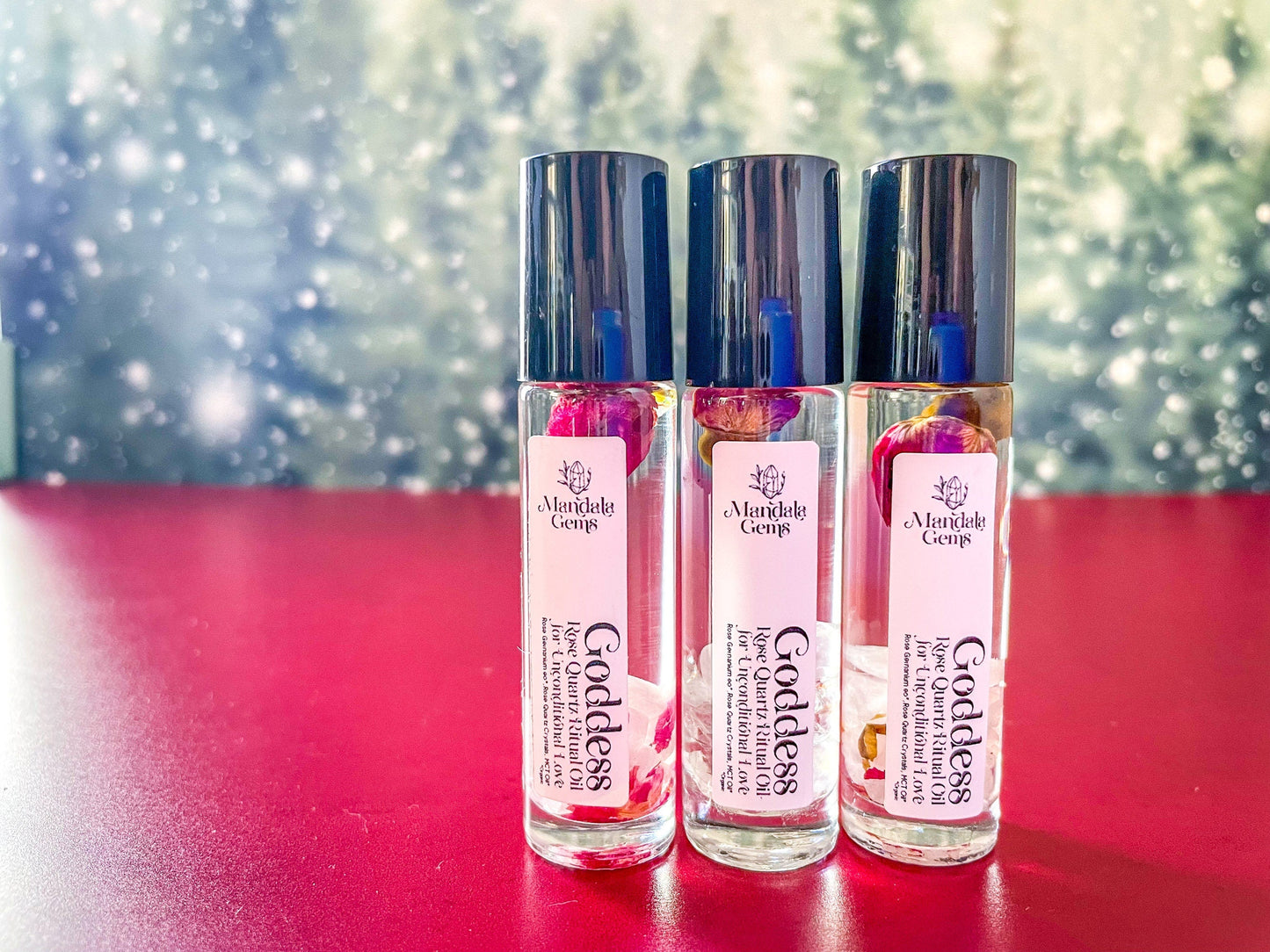 Goddess Rose Quartz ROSE Natural Perfume Roll On for UNCONDITIONAL LOVE