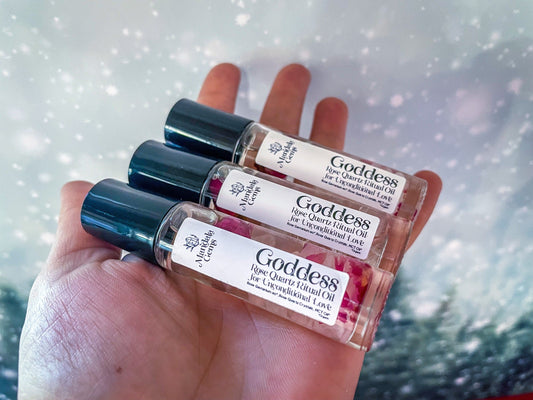 Goddess Rose Quartz ROSE Natural Perfume Roll On for UNCONDITIONAL LOVE