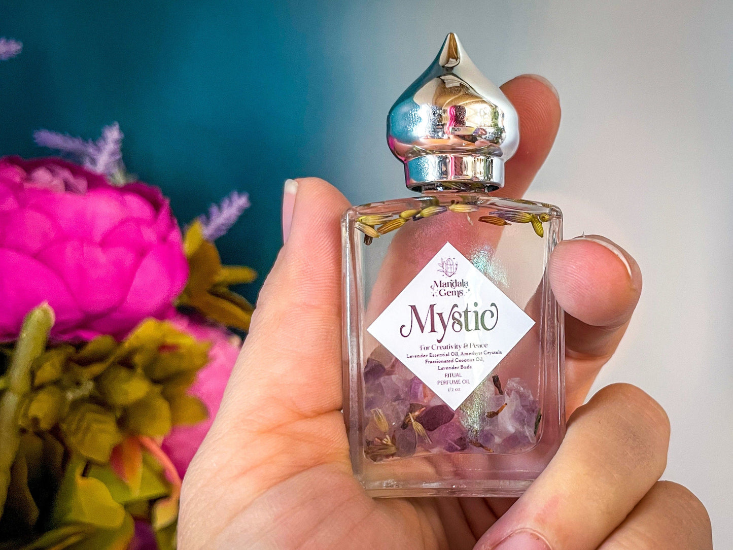 MYSTIC Lavender Natural Perfume Oil with Amethyst Crystals