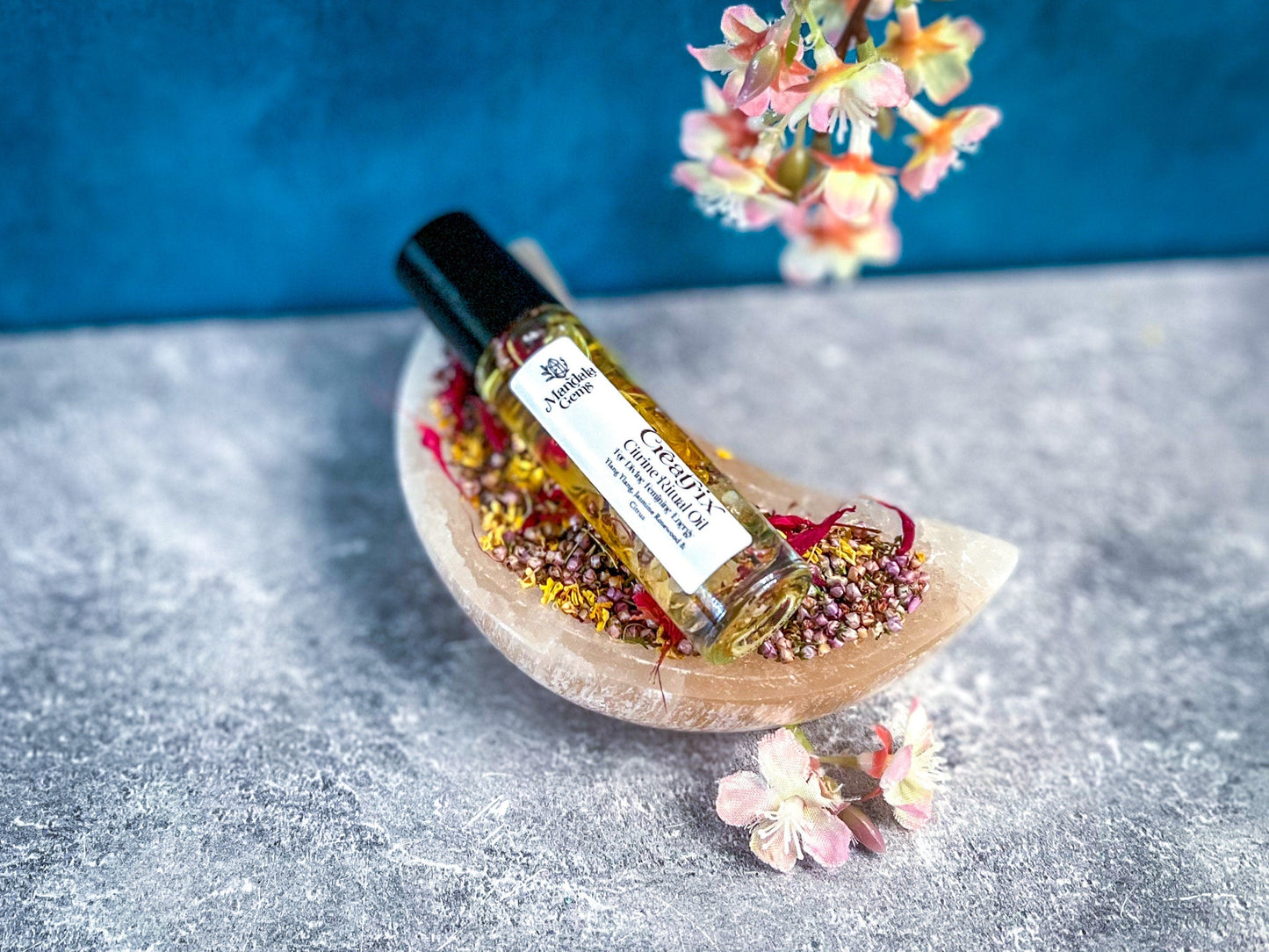 CREATRIX Natural Floral Perfume Oil Roll On for Divine Feminine Energy with Jasmine
