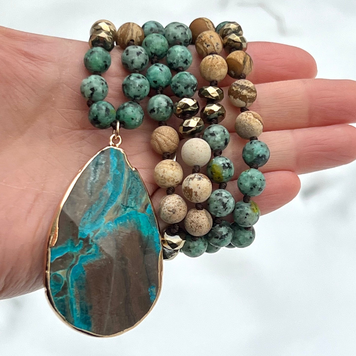 Triple Jasper Vitality & Detox Necklace