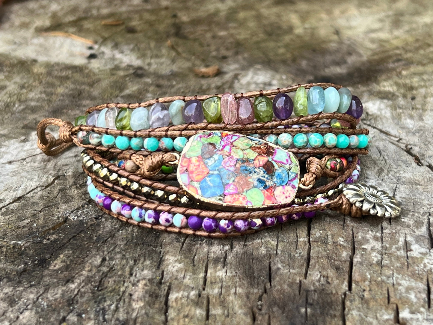 Imperial Jasper Supreme Positivity 5x Wrap Bracelet