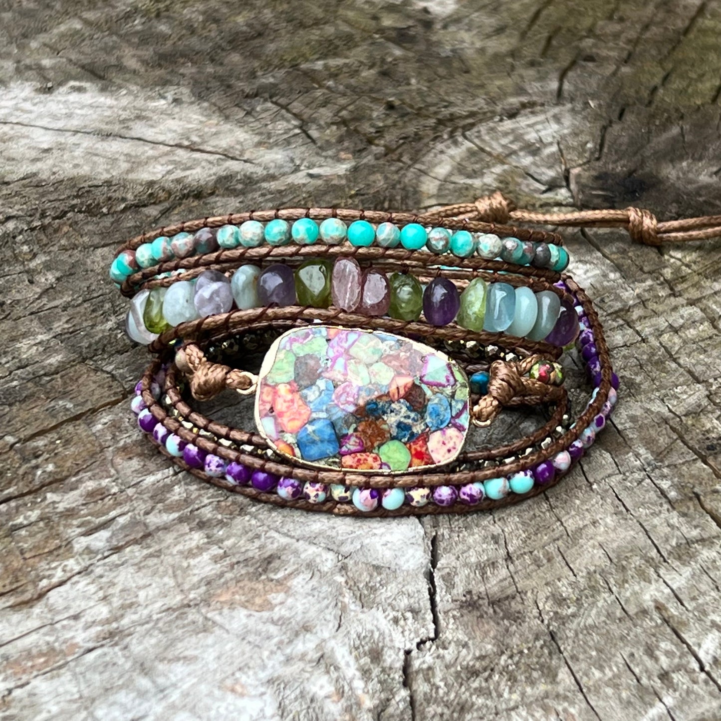 Imperial Jasper Supreme Positivity 5x Wrap Bracelet
