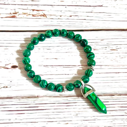 Malachite Stress Relief Chakra Point Bracelet