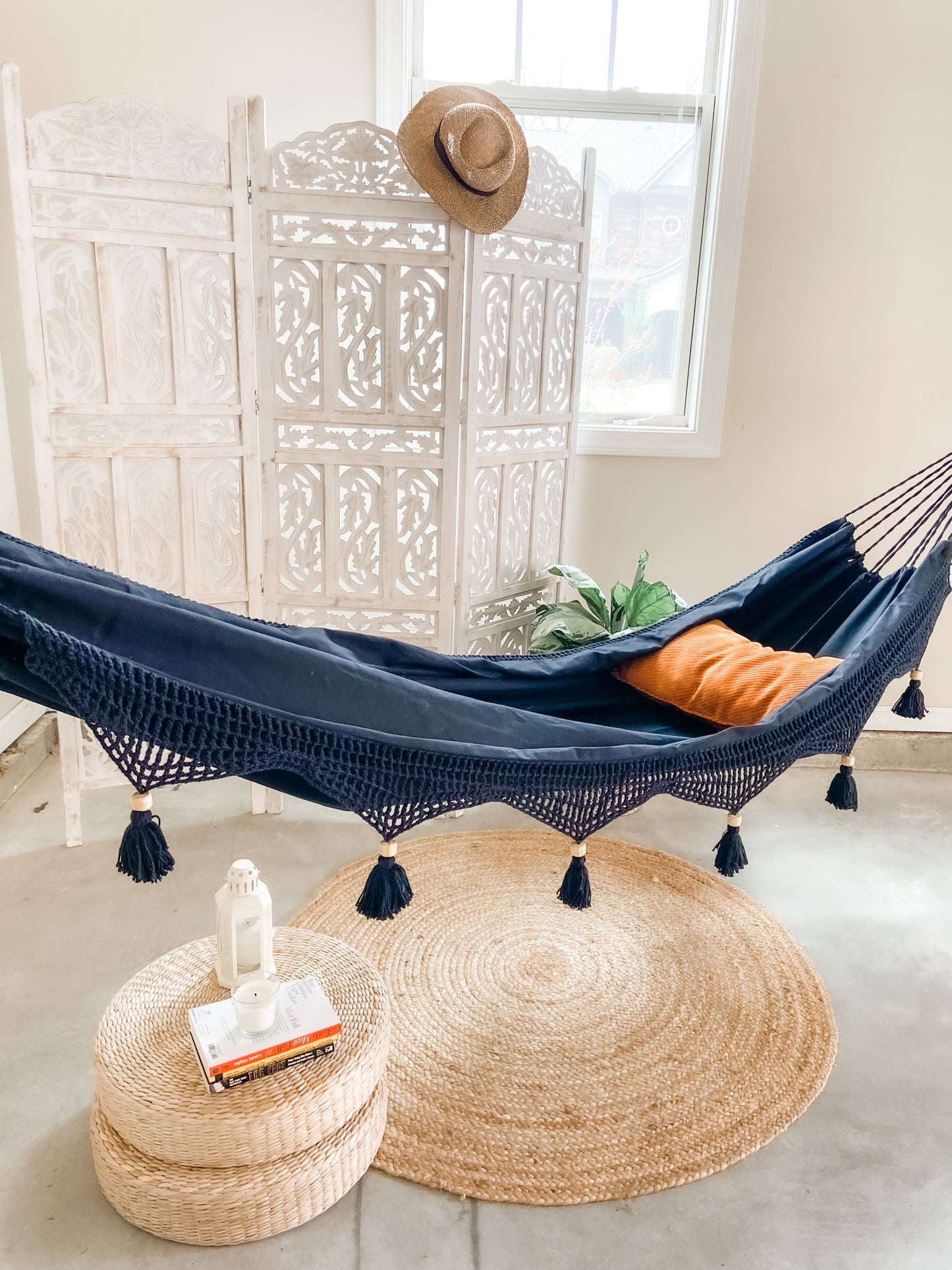 Boho Black Hammock With Crochet Fringe| DANIELLA