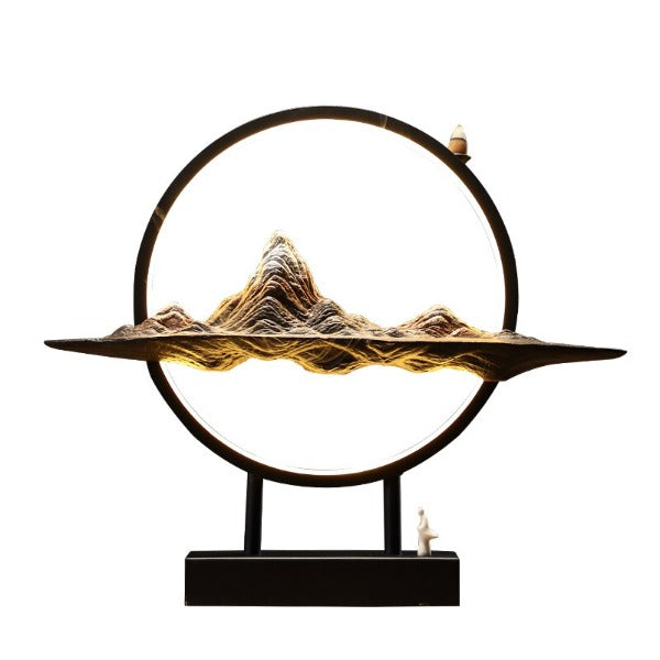 Kunlun Mountains Large Backflow Incense Burner Lamp With LED