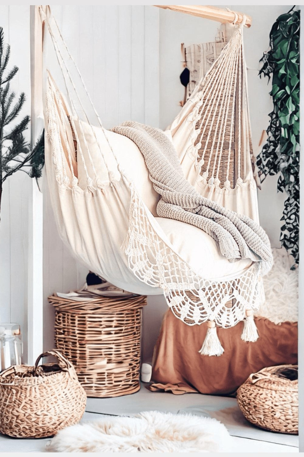 White Crochet Hammock Chair Swing | LUCIA
