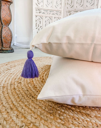 Purple Boho Hanging Hammock Chair Swing with Tassels | LILY