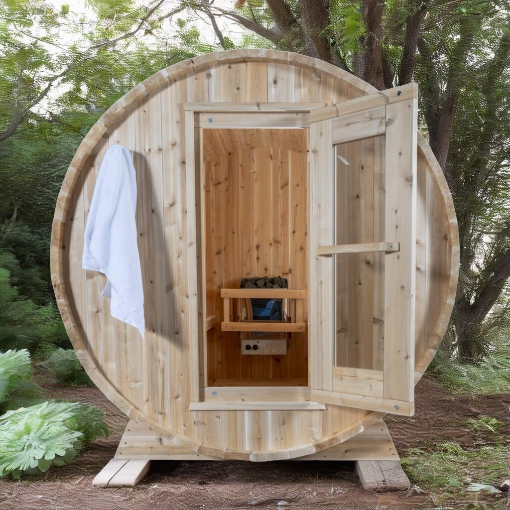 Leisurecraft Timber Harmony Luxury 4 Person Outdoor Barrel Sauna